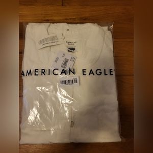 NWT/ PACKAGED AMERICAN EAGLE BIG SHIRT XL! WHITE/CREAM